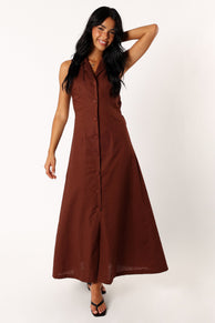DRESSES @Galia Midi Dress - Chocolate