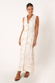 DRESSES @Galia Midi Dress - White Print