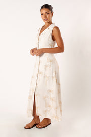 DRESSES @Galia Midi Dress - White Print