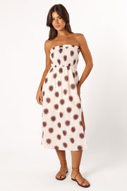 DRESSES @Gene Strapless Midi Dress - Cream (Hold for Sundial)