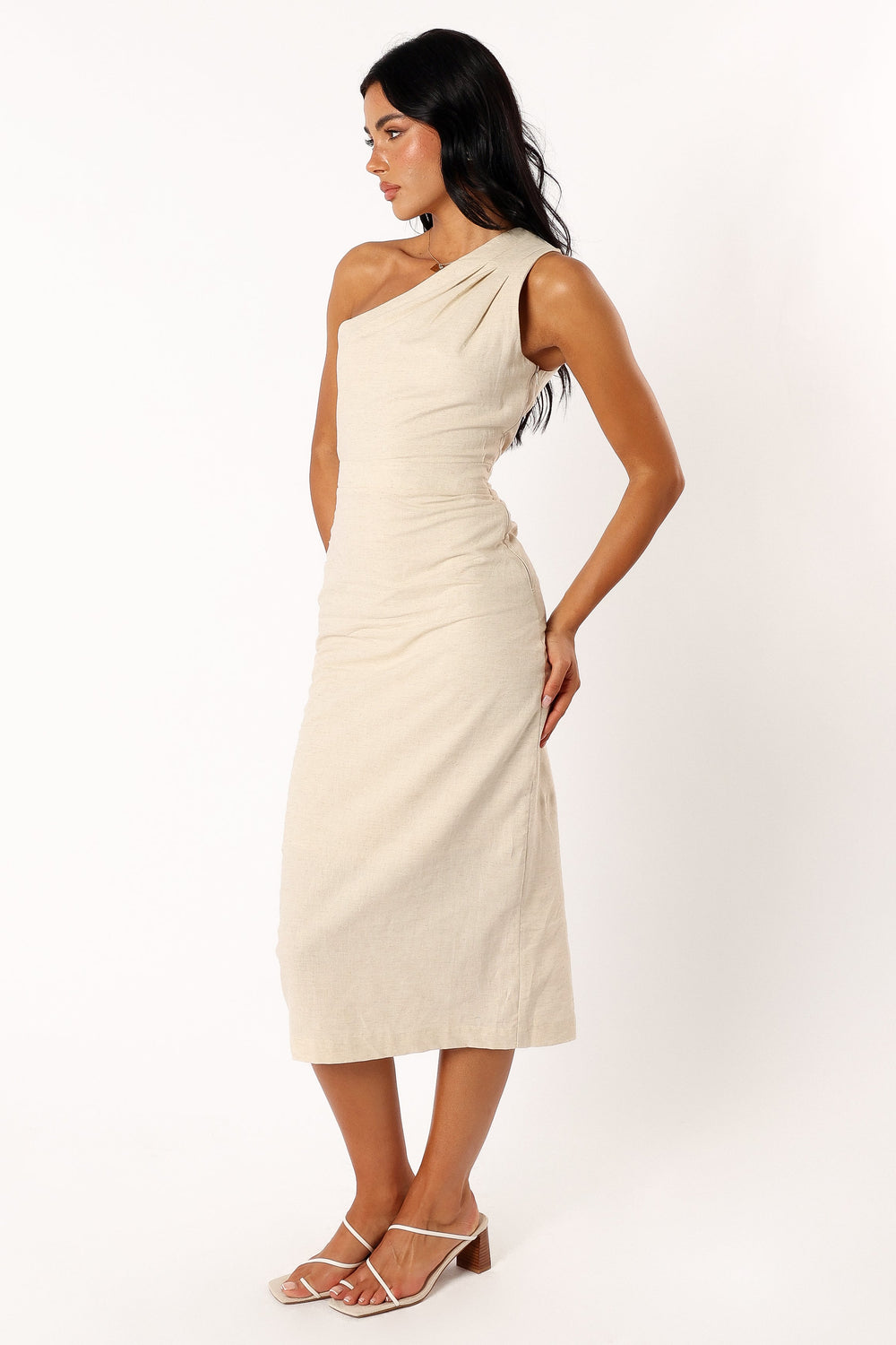 DRESSES @Gibson One Shoulder Midi Dress - Oatmeal