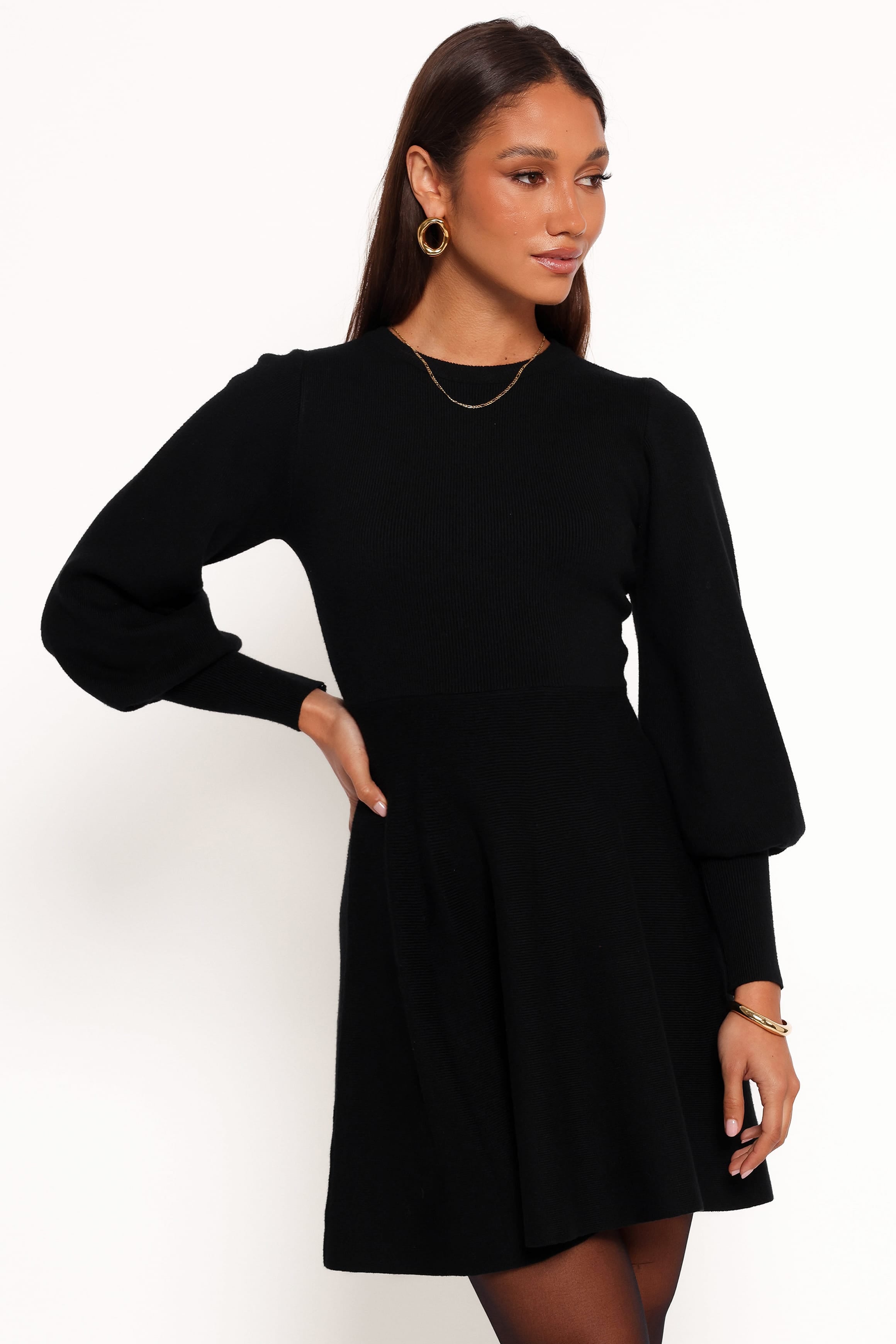 DRESSES Gigi Long Sleeve Mini Dress - Black