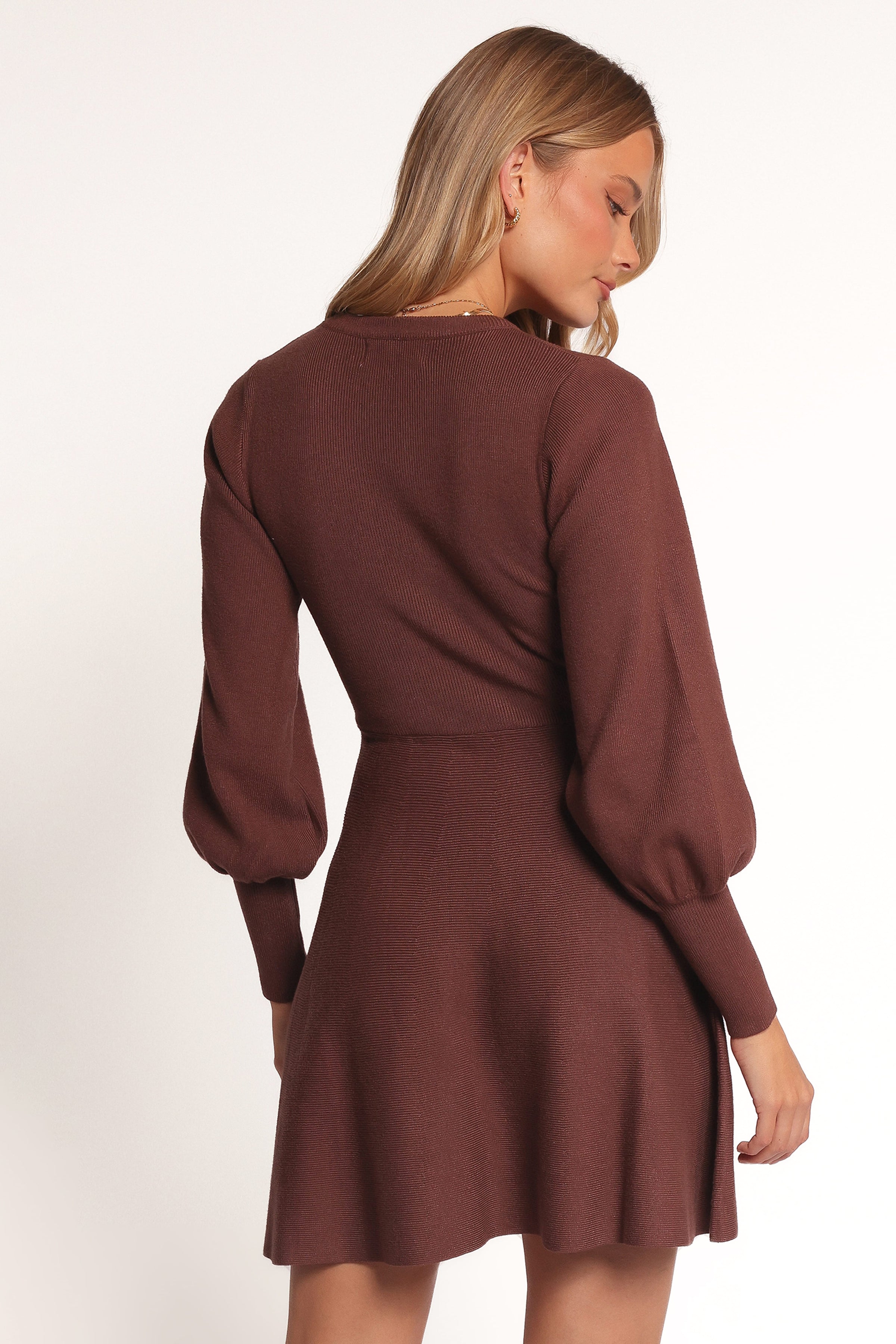 DRESSES Gigi Long Sleeve Mini Dress - Brown