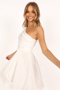 DRESSES @Gilbert One Shoulder Mini Dress - White