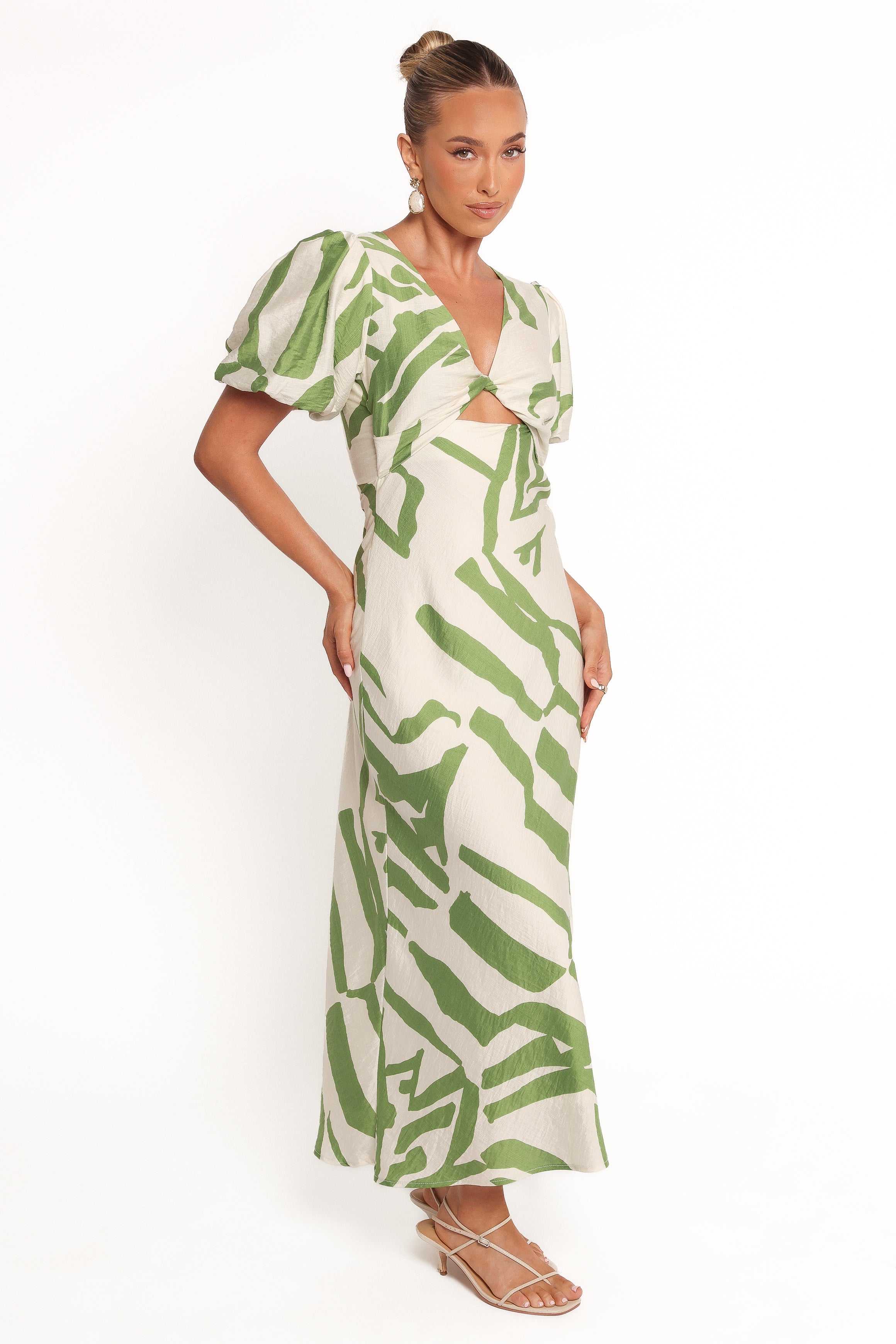 DRESSES Ginevra Maxi Dress - Cream/Green