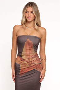 DRESSES Ginny Strapless Maxi Dress - Brown