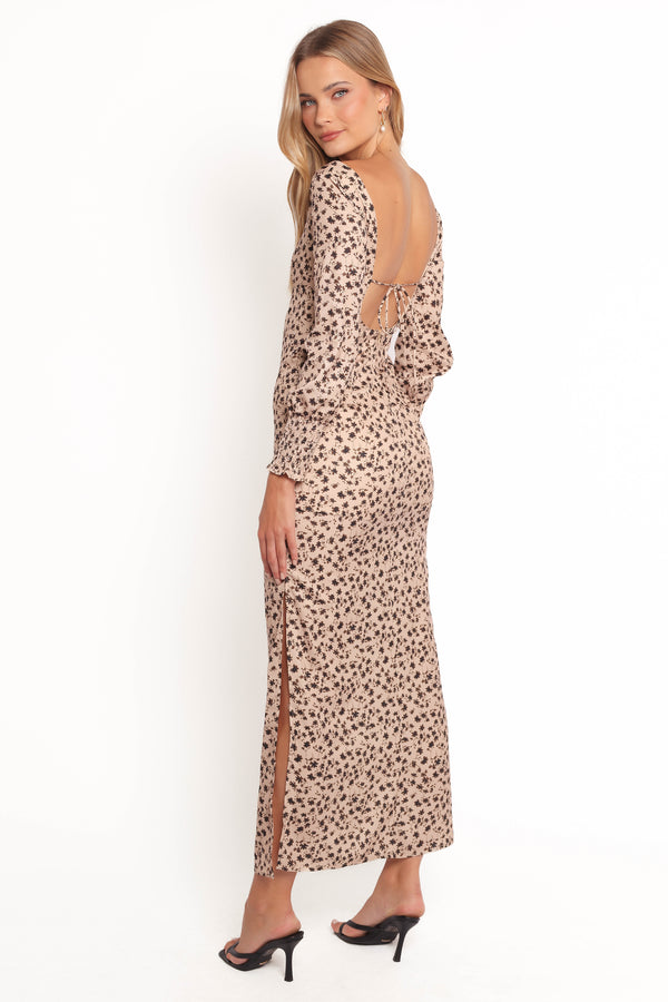 DRESSES Gisella Long Sleeve Midi - Brown Floral