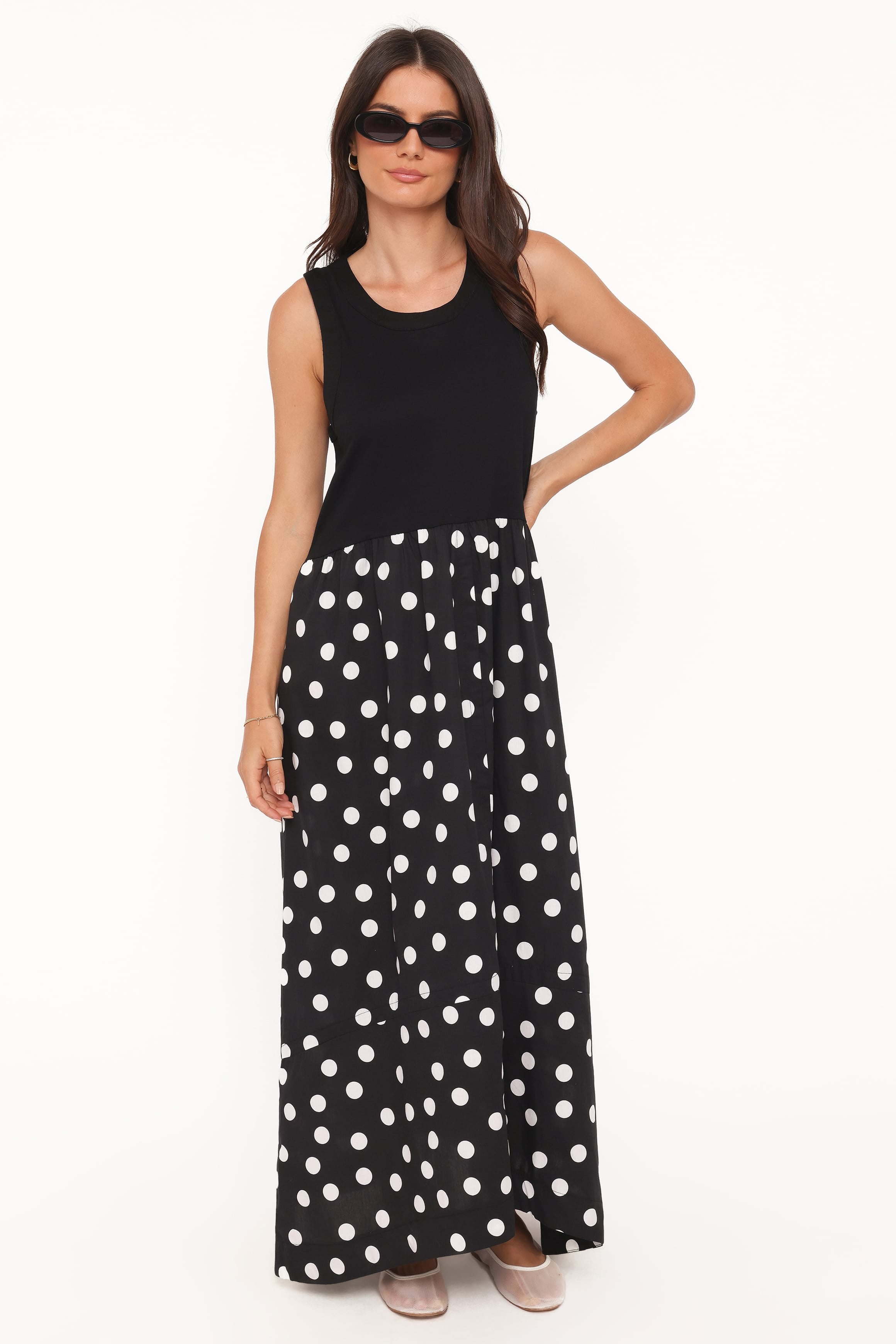 DRESSES Glenda Maxi Dress - Black Polka Dot