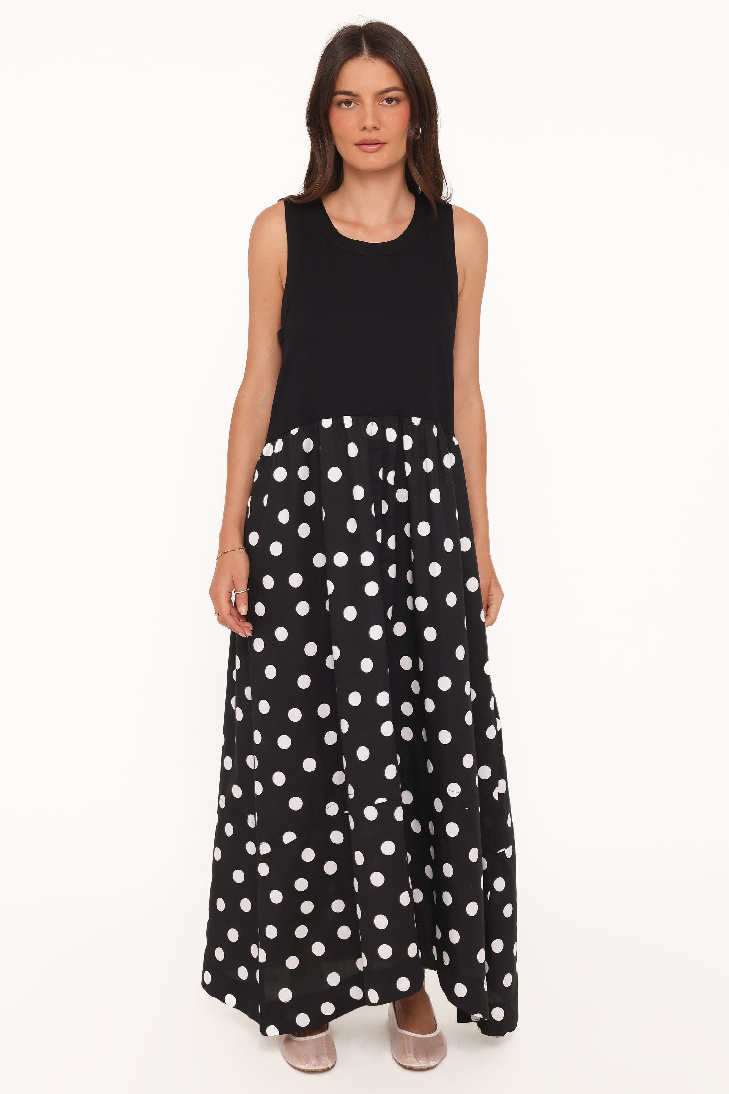 DRESSES Glenda Maxi Dress - Black Polka Dot