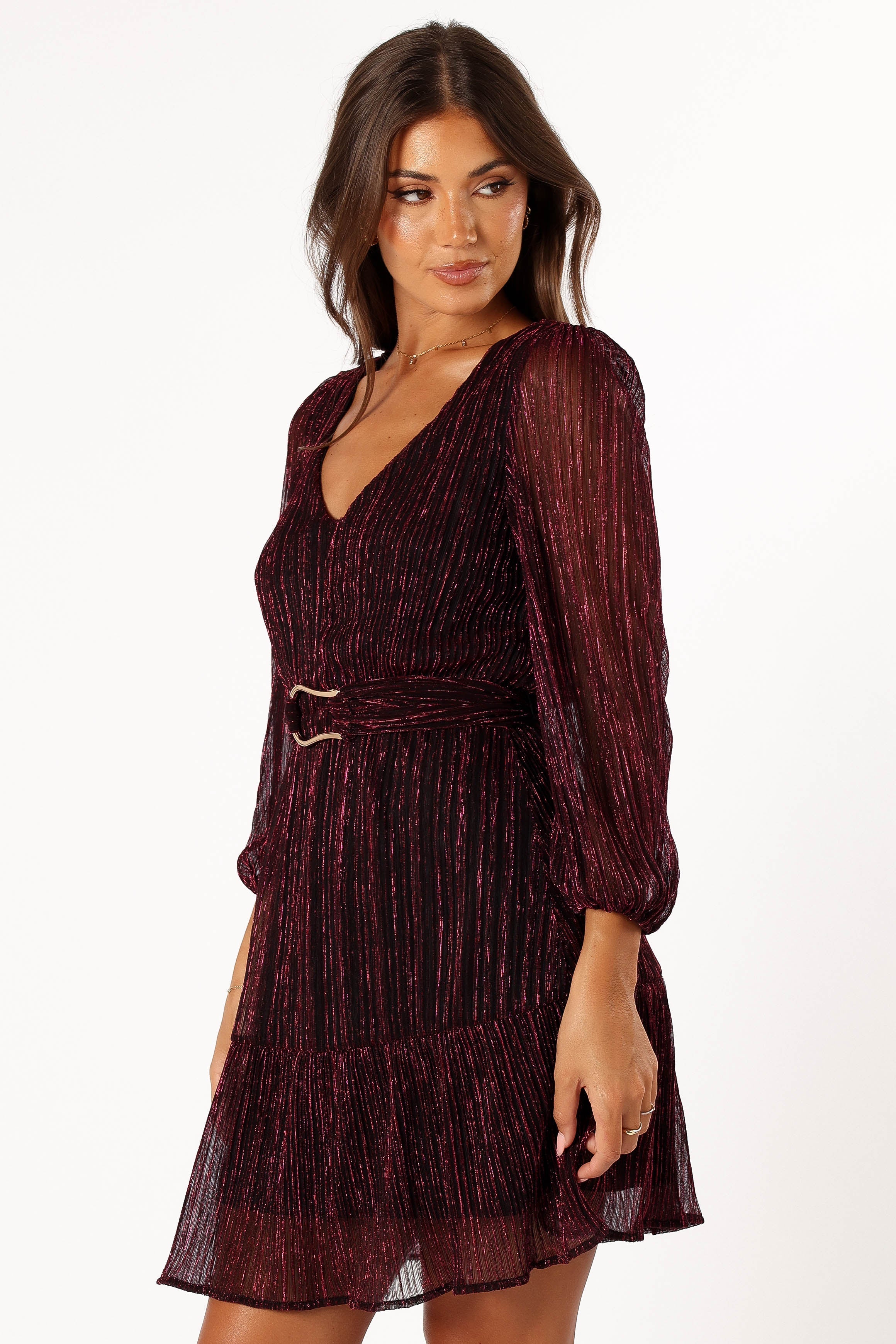 DRESSES @Glimmer Long Sleeve Mini Dress - Pink (hold for V Day)