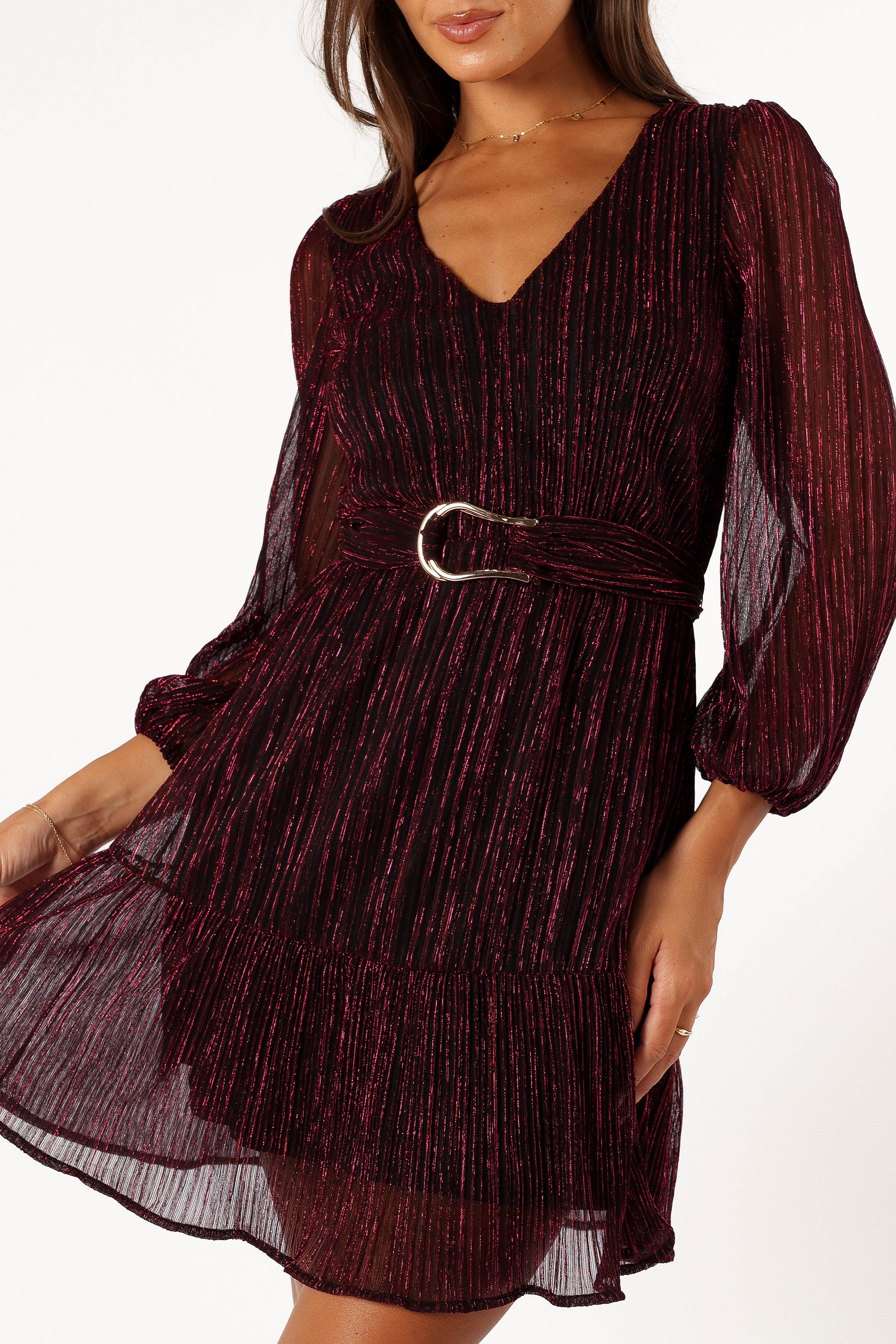 DRESSES @Glimmer Long Sleeve Mini Dress - Pink (hold for V Day)