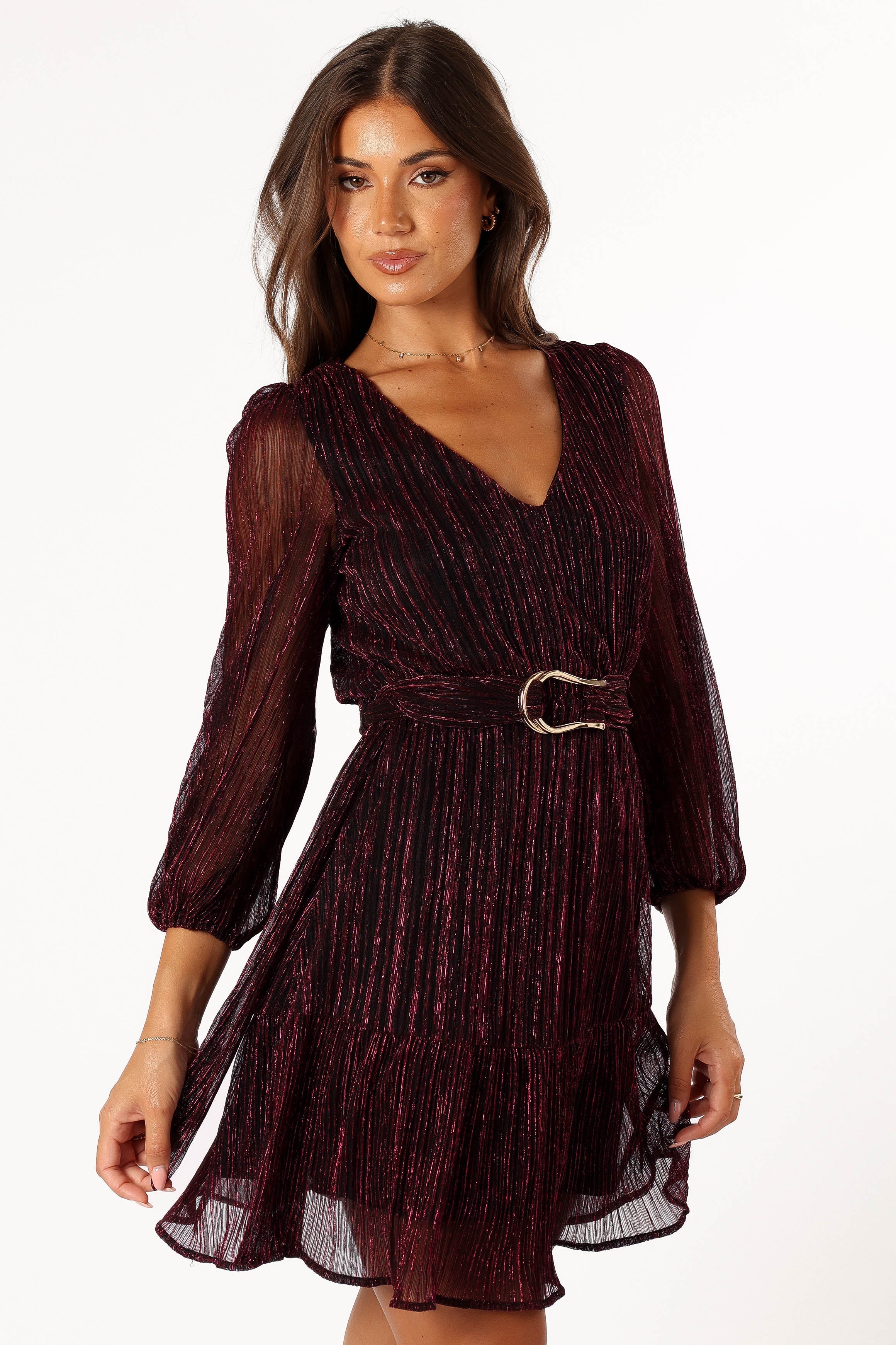 DRESSES @Glimmer Long Sleeve Mini Dress - Pink (hold for V Day)