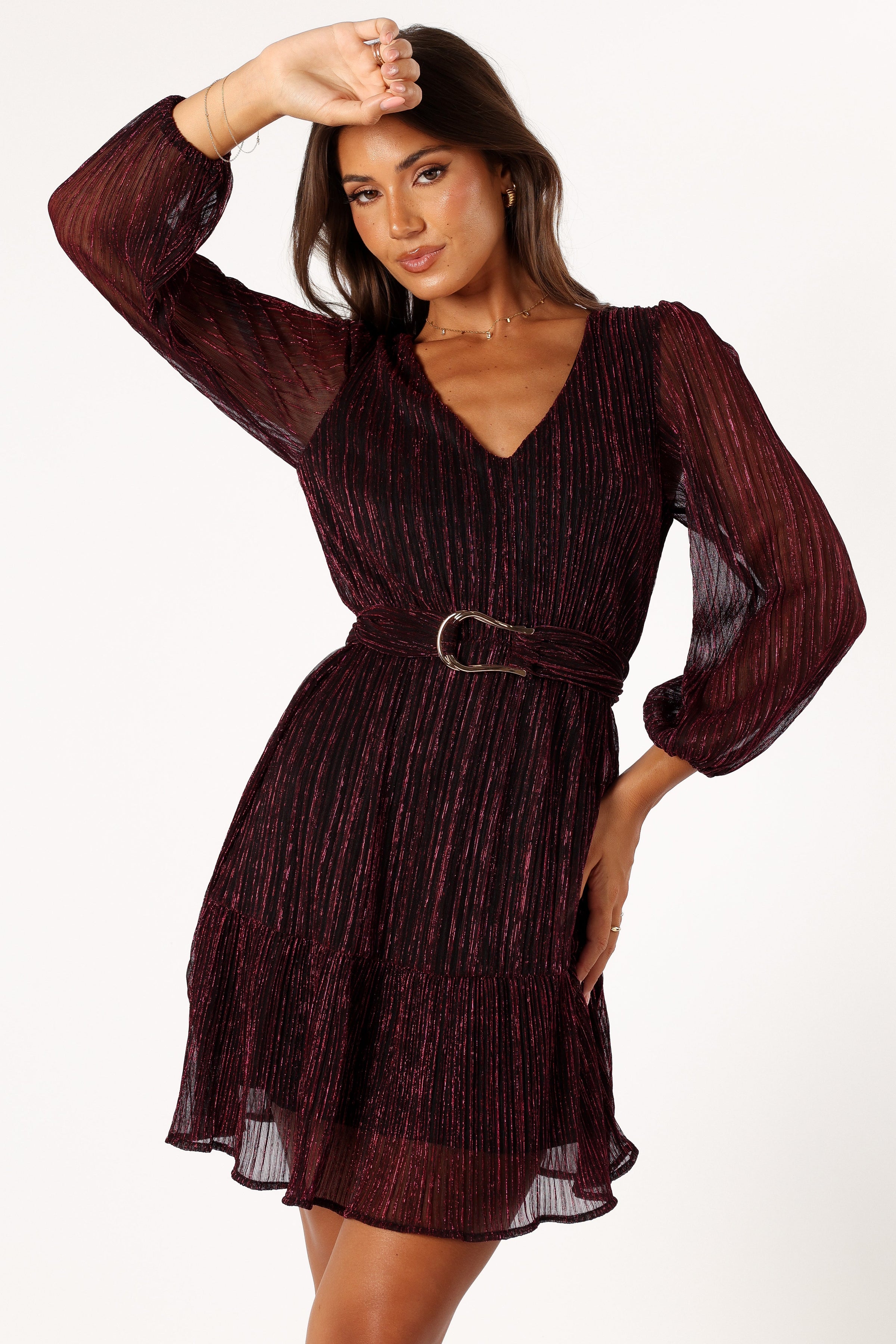 DRESSES @Glimmer Long Sleeve Mini Dress - Pink (hold for V Day)