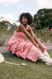DRESSES Gloria Strapless Maxi Dress - Coral Pink