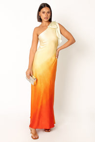 DRESSES @Glow One Shoulder Midi Dress - Sunset