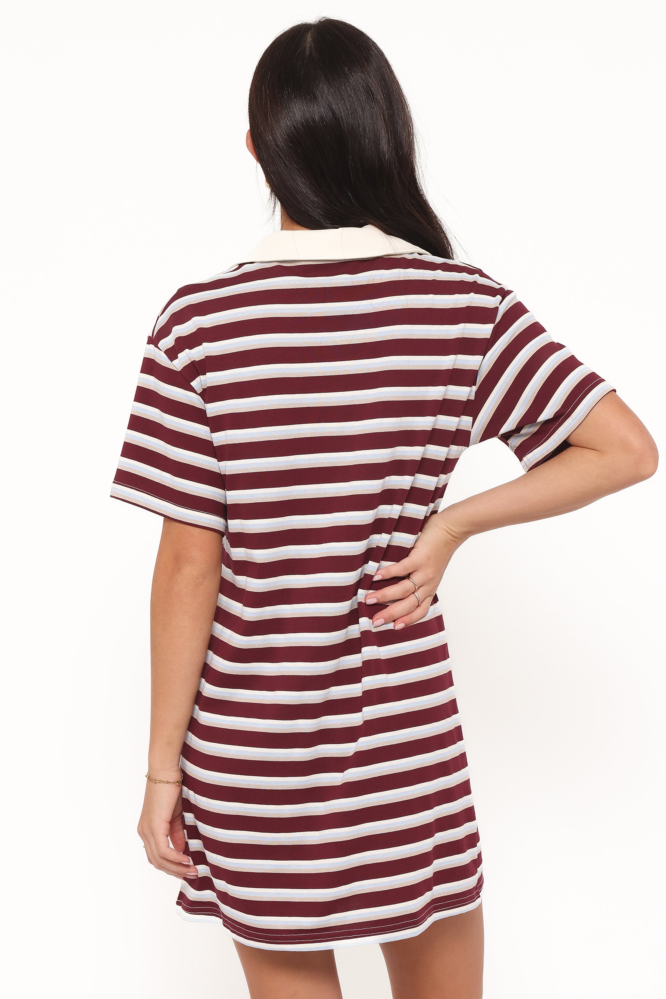 DRESSES Gordie Mini Dress - Burgundy Stripe