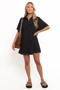 DRESSES Grady Collared Shirt Dress - Black