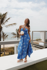 DRESSES Granger Halterneck Midi Dress - Blue Print