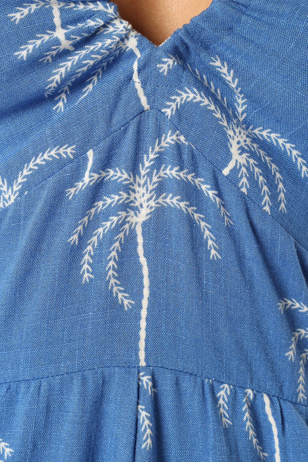 Granger Halterneck Midi Dress - Blue Palm Print - Petal & Pup