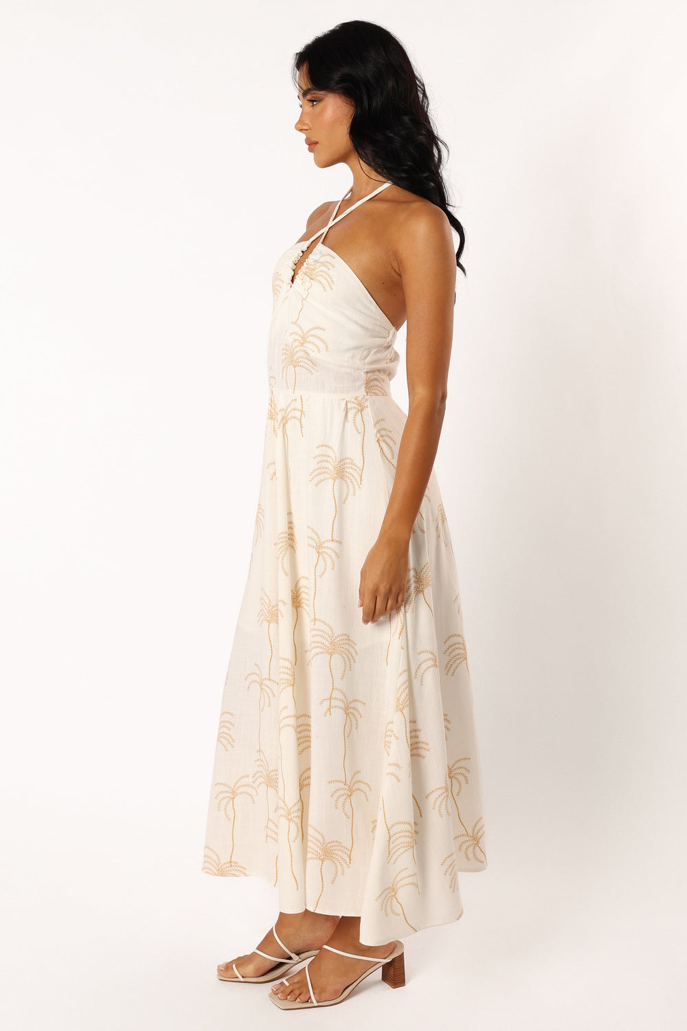 DRESSES @Granger Halterneck Midi Dress - White Print