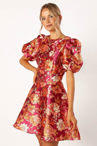 DRESSES @Grea Long Sleeve Mini Dress - Ruby Floral
