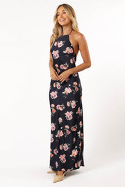 DRESSES @Hadley Halterneck Maxi Dress - Black Floral (Hold for Modern Romance)