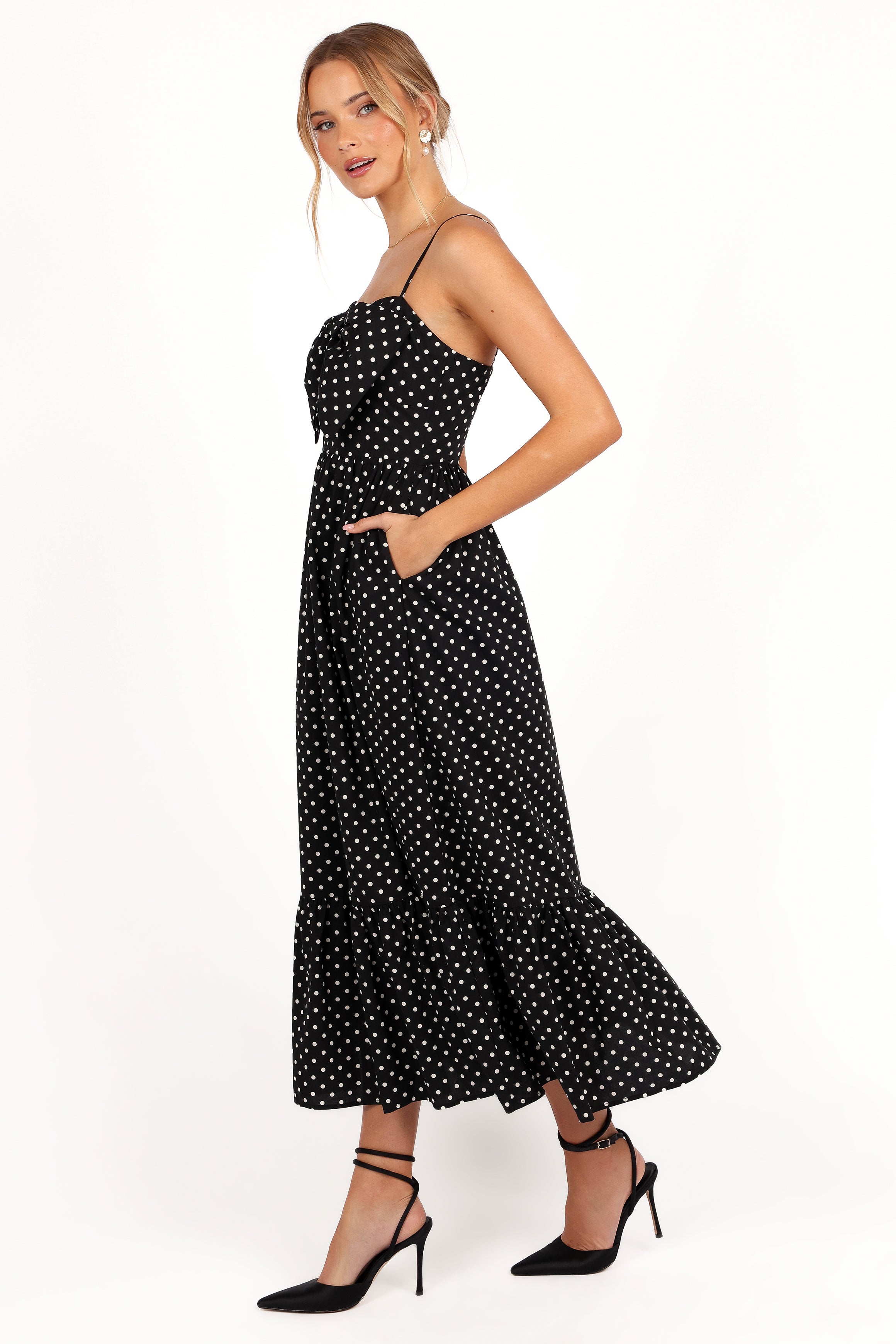 DRESSES Hailee Maxi Dress - Black Polka Dot