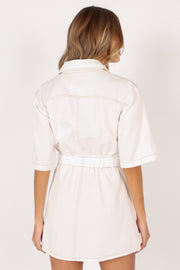 DRESSES Hailey Denim Mini Dress - White Denim