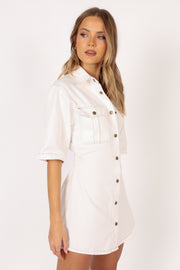 DRESSES Hailey Denim Mini Dress - White Denim
