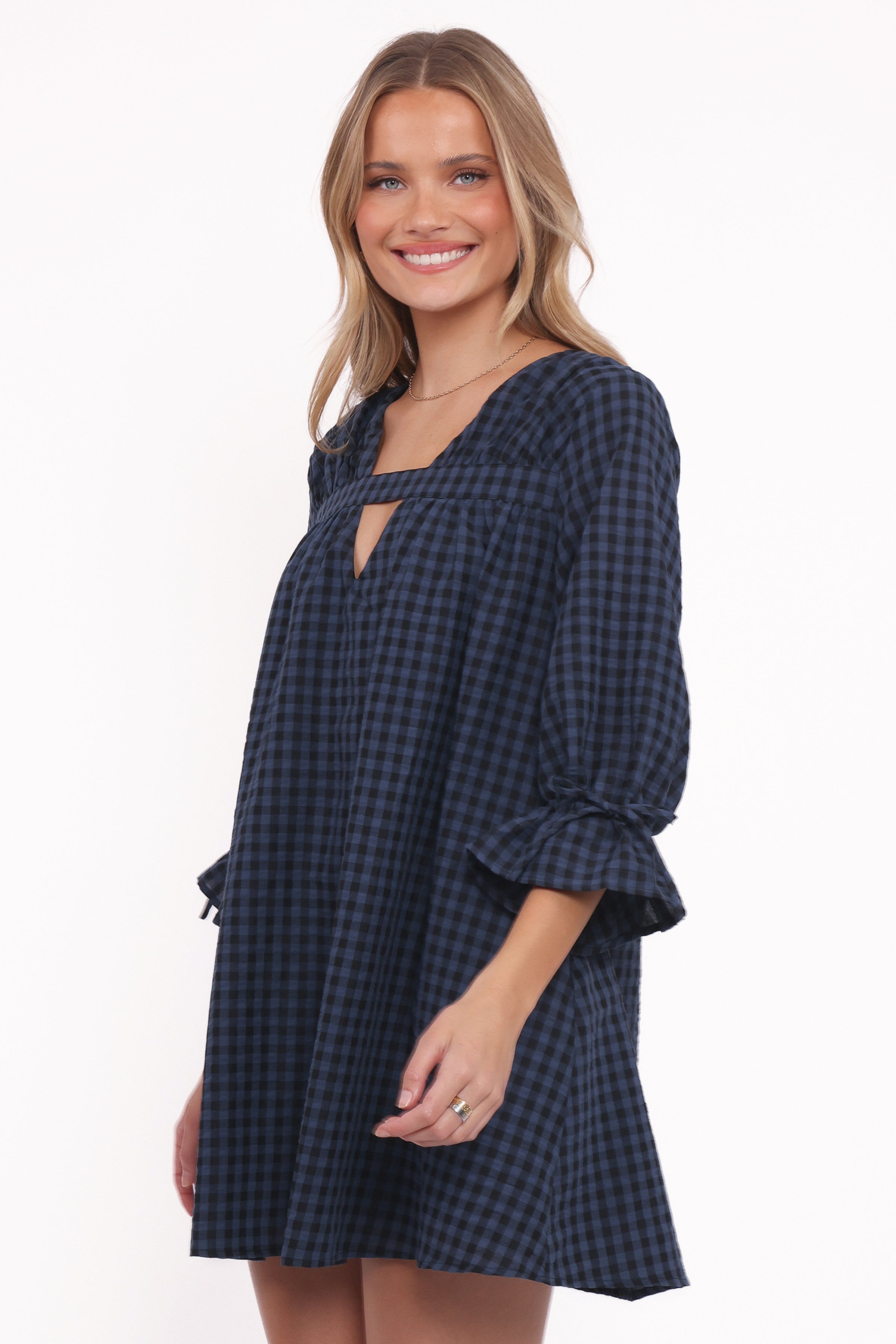 DRESSES Hallie Mini Dress - Navy Gingham