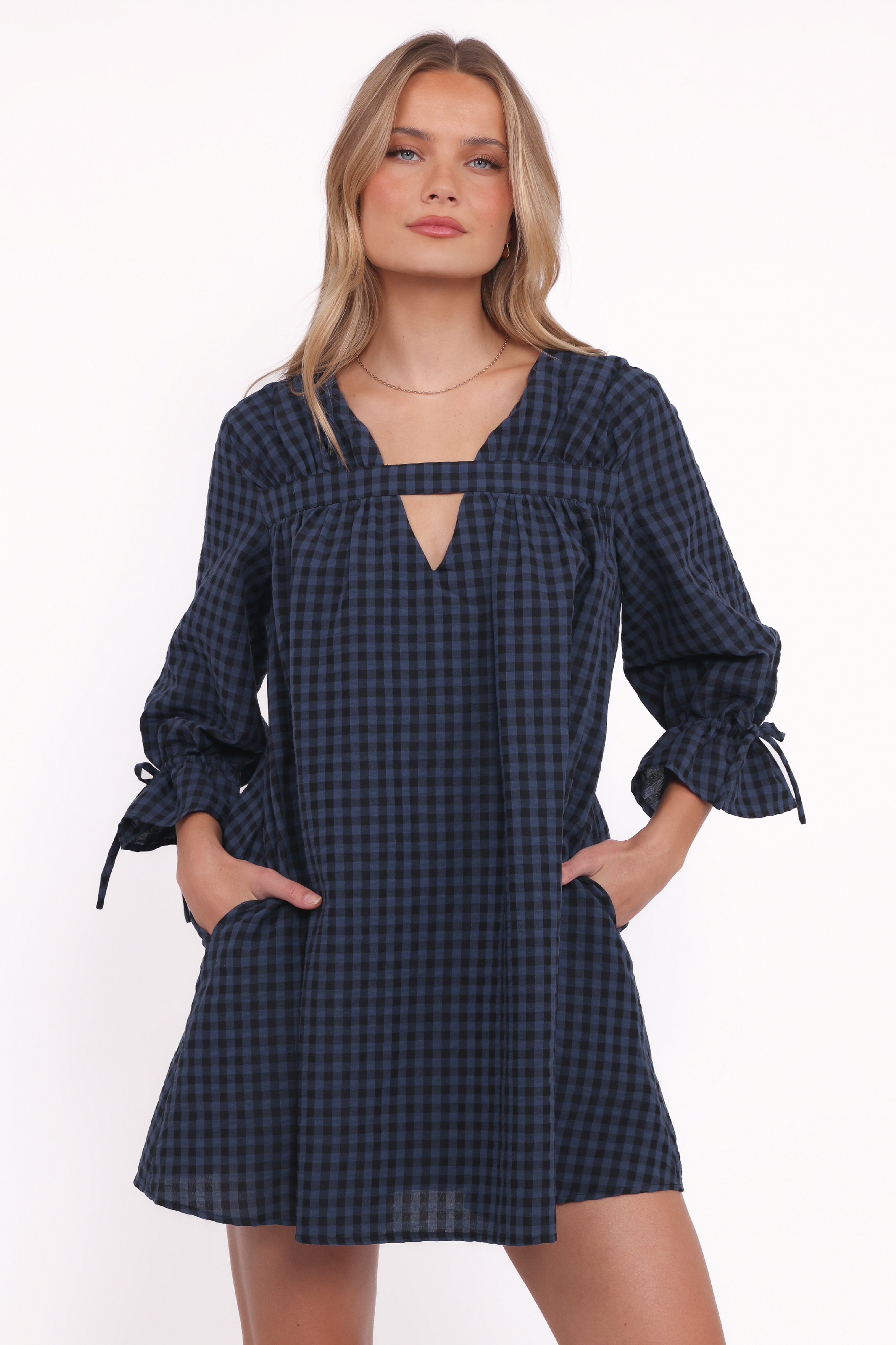 DRESSES Hallie Mini Dress - Navy Gingham