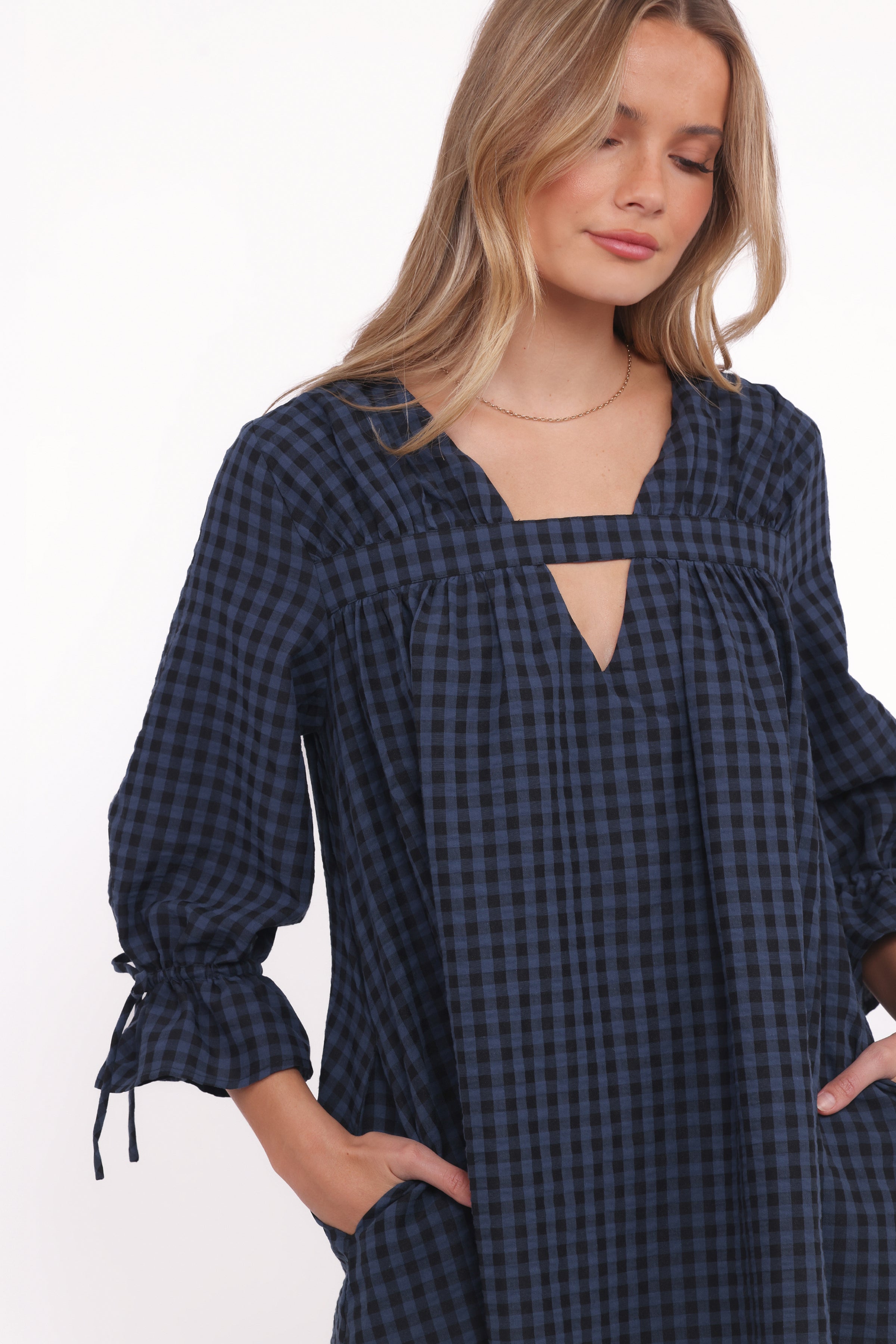 DRESSES Hallie Mini Dress - Navy Gingham