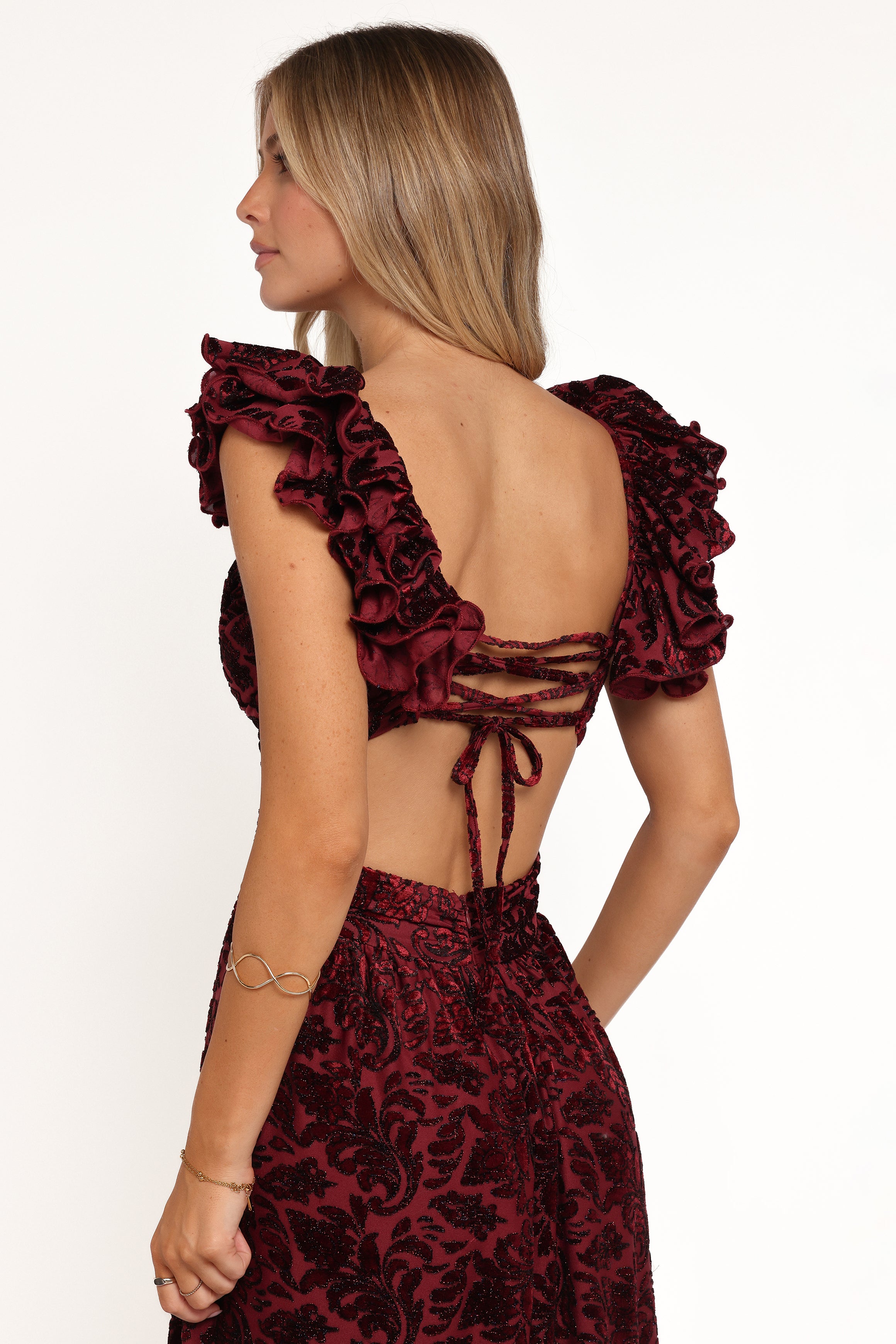 DRESSES Harmony Maxi Dress - Burgundy Metallic Floral