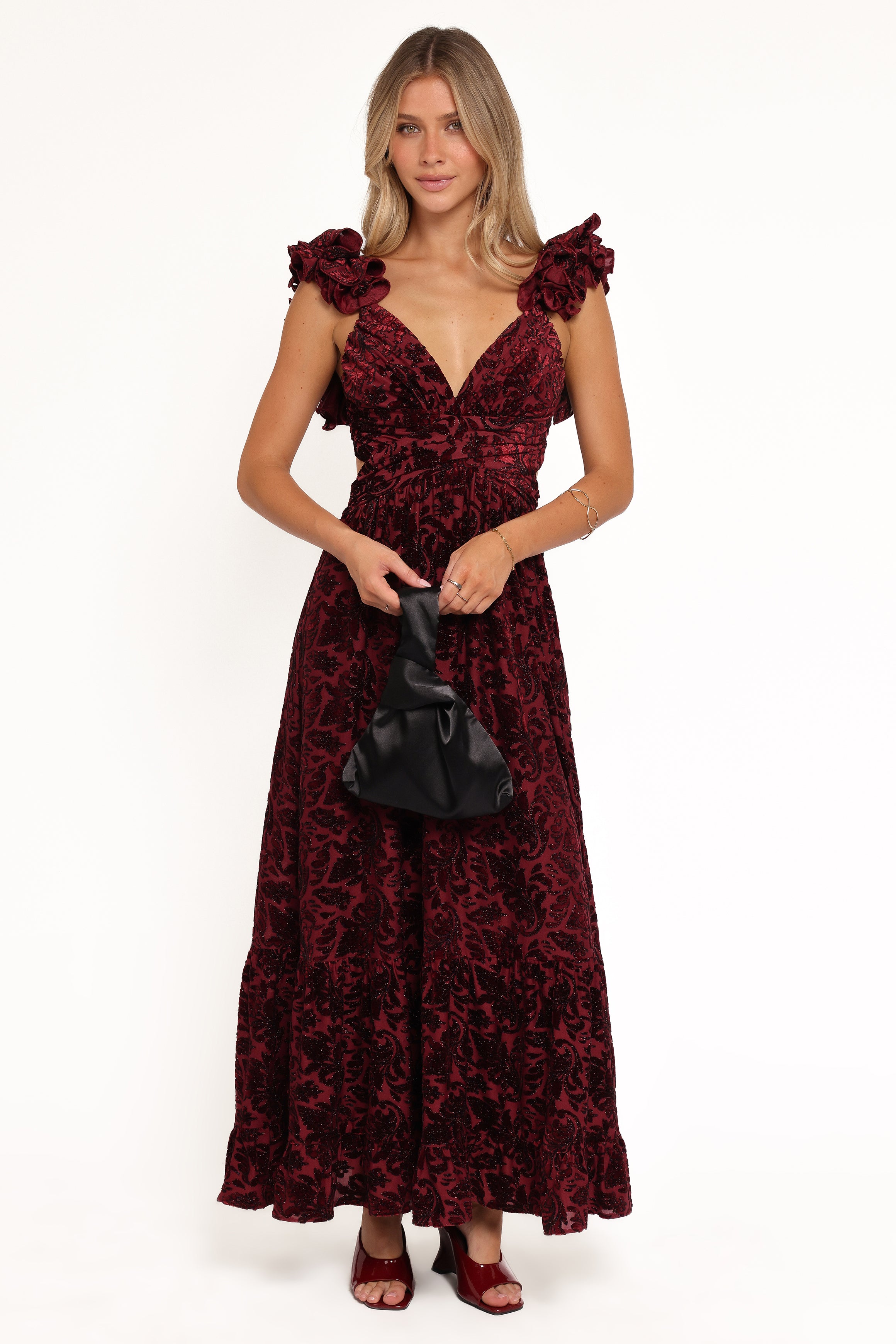 DRESSES Harmony Maxi Dress - Burgundy Metallic Floral