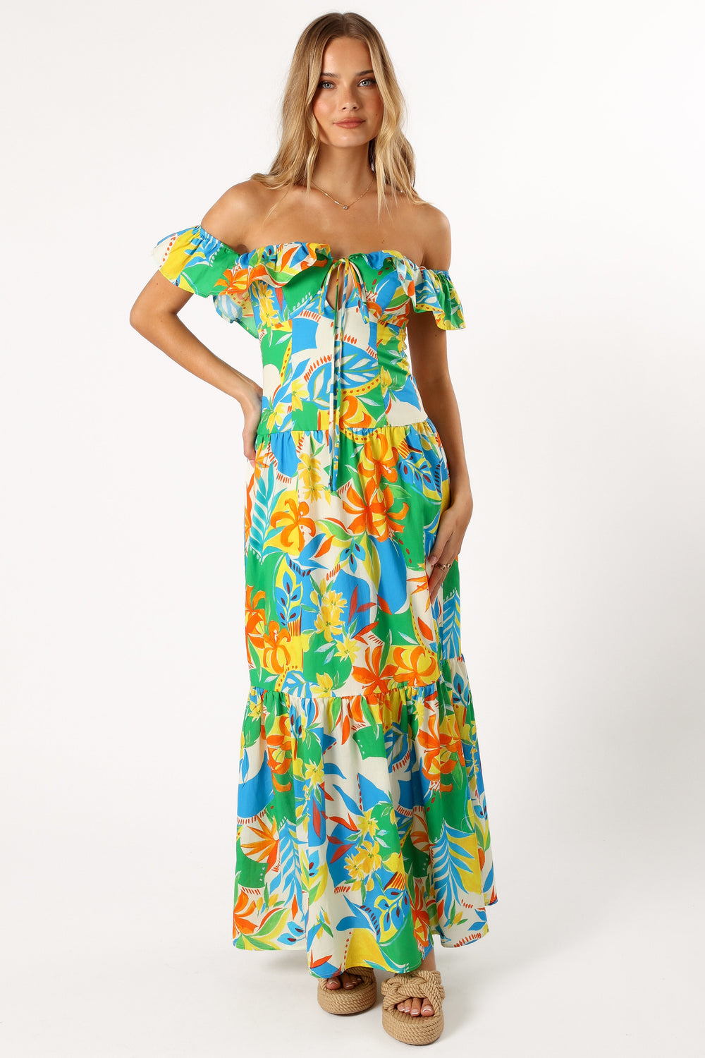 DRESSES Harriet Off Shoulder Maxi Dress - Malta Print