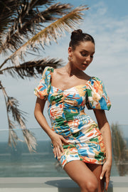 DRESSES Harriet Puff Sleeve Mini Dress - Malta Print