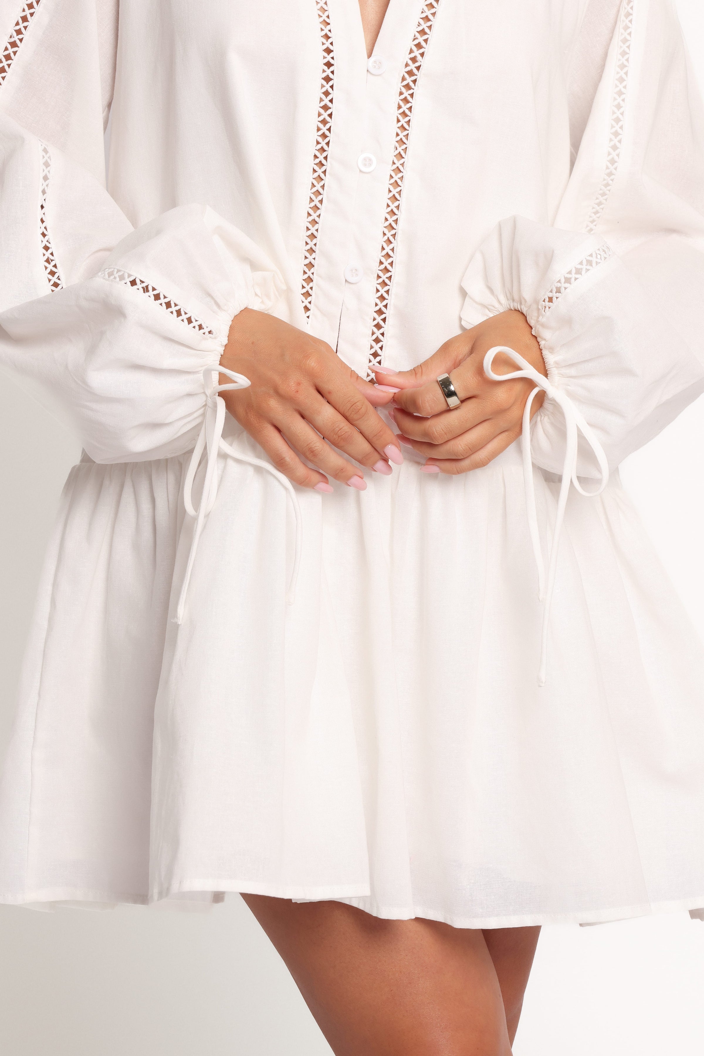 DRESSES Hart Long Sleeve Mini Dress - White