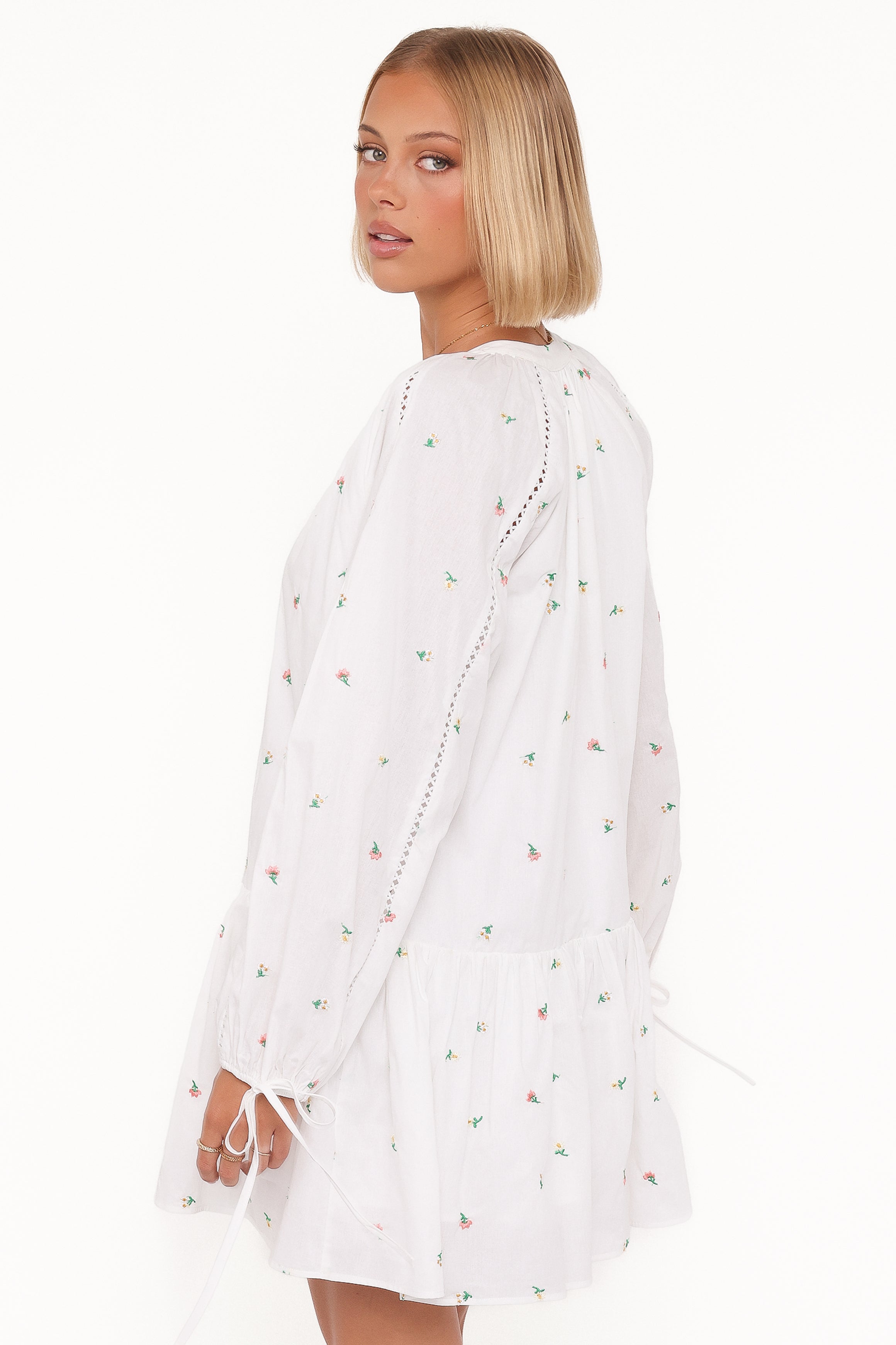 DRESSES Hart Long Sleeve Mini Dress - White Floral