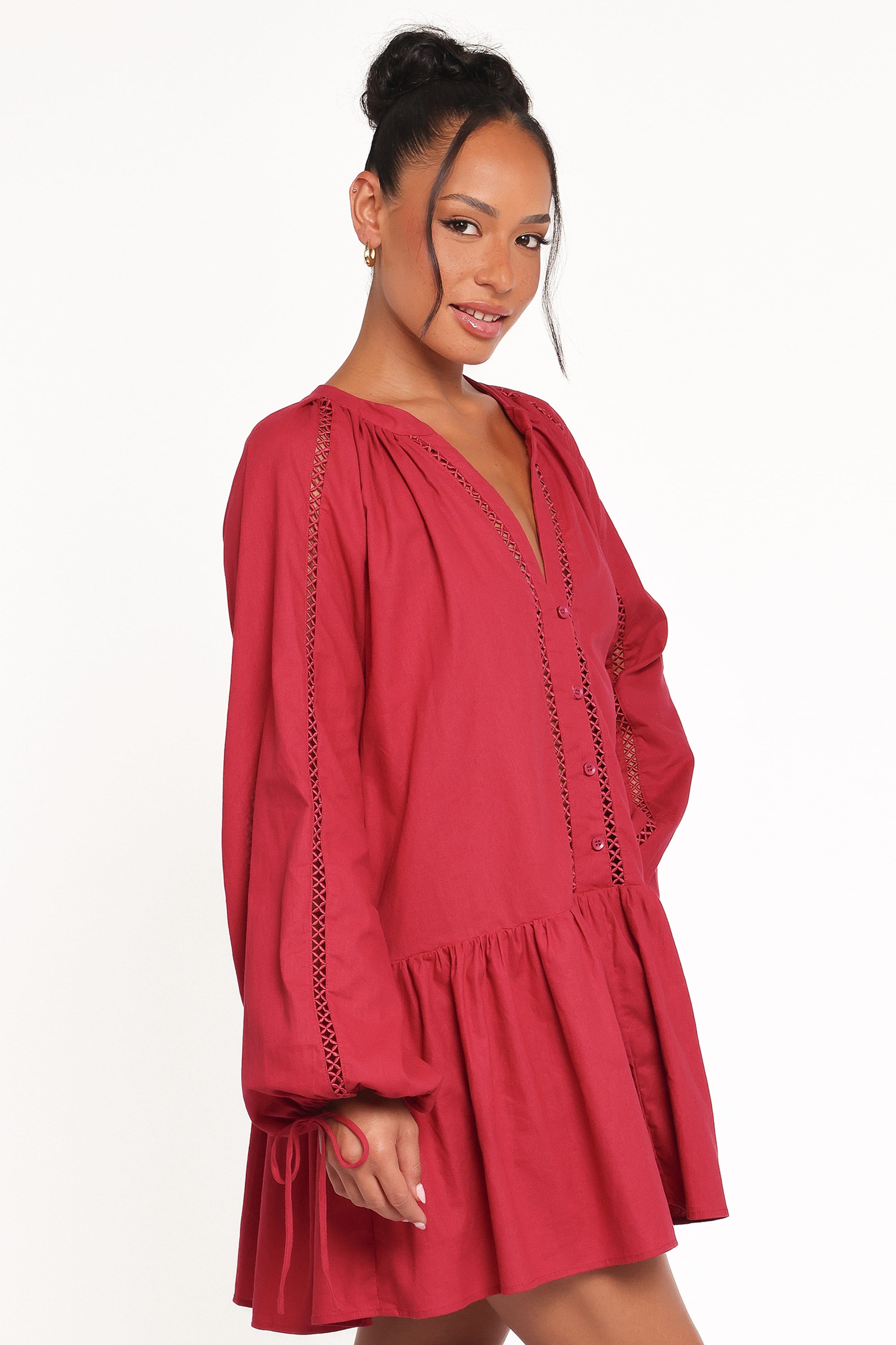 DRESSES Hart Long Sleeve Mini Dress - Wine