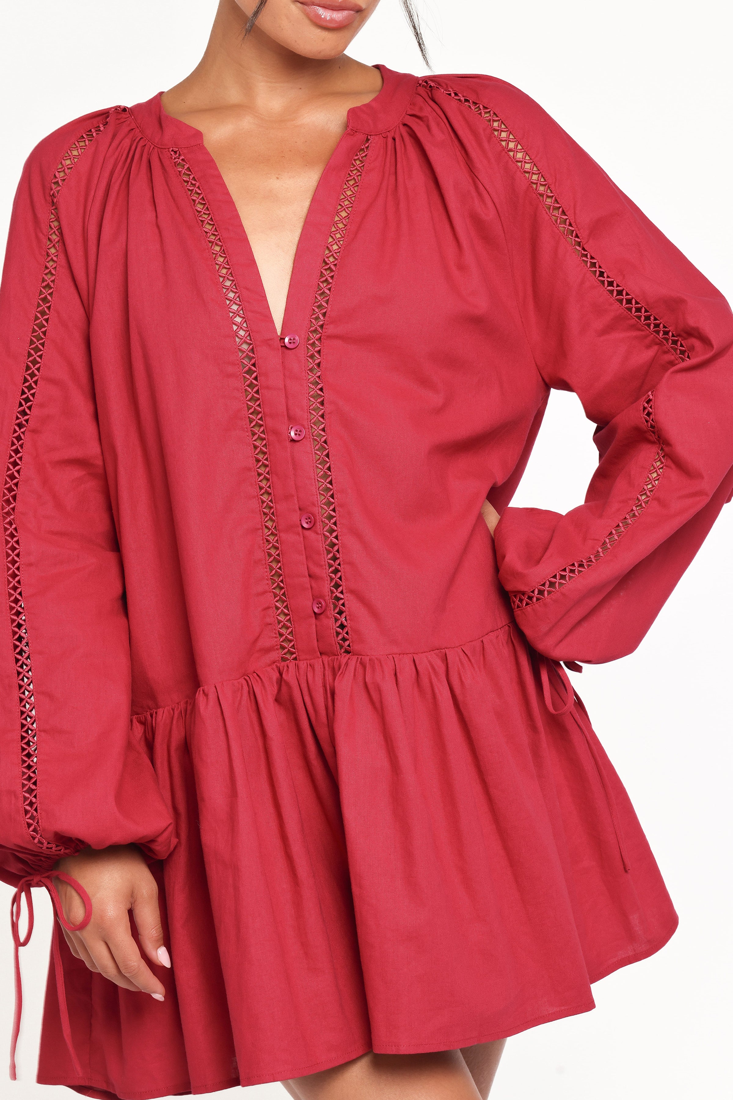 DRESSES Hart Long Sleeve Mini Dress - Wine
