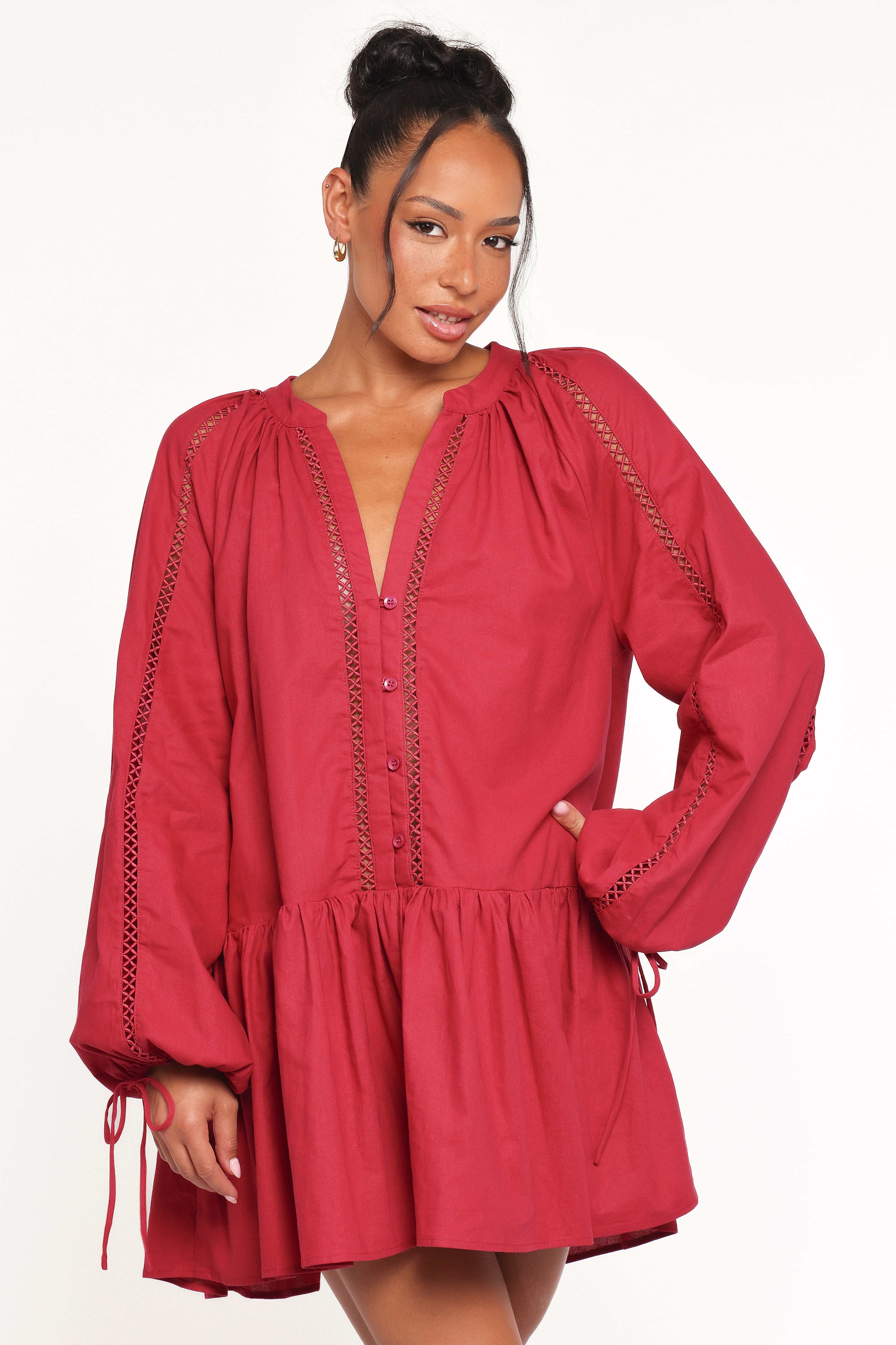 DRESSES Hart Long Sleeve Mini Dress - Wine
