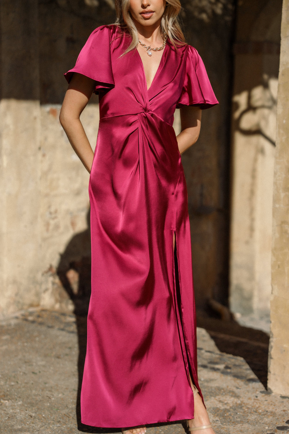 DRESSES Hathaway Midi Dress - Berry