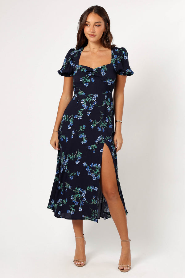 DRESSES @Hendrix Midi Dress - Midnight Blues