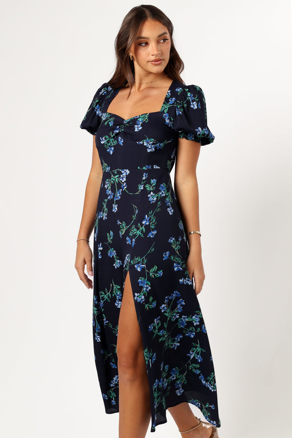 DRESSES @Hendrix Midi Dress - Midnight Blues