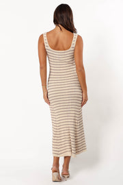 DRESSES @Henry Striped Dress - Cream Mocha (Hold for Cool Beginnings)