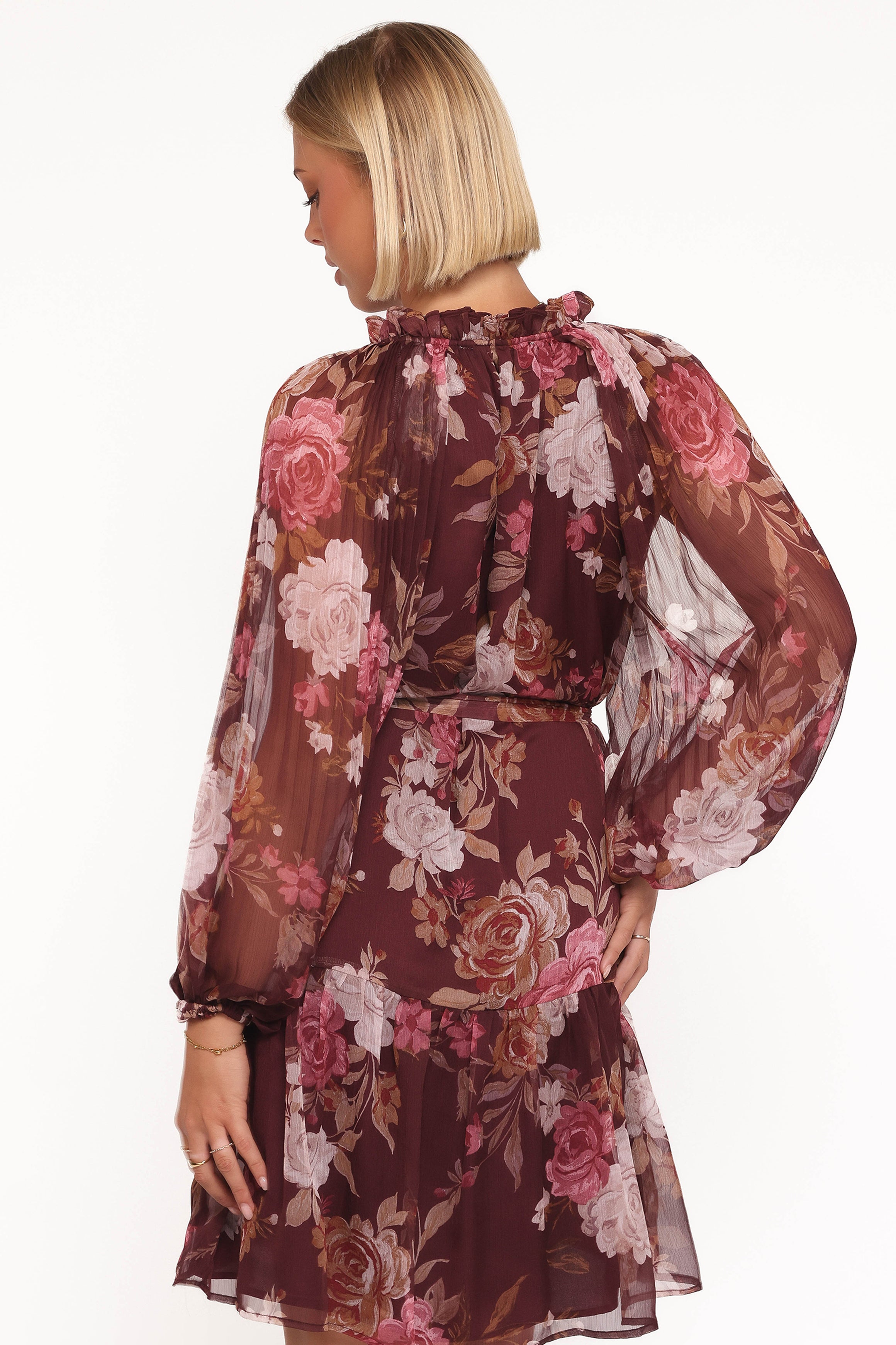 DRESSES Hensely Mini Dress - Burgundy Brandy Bloom