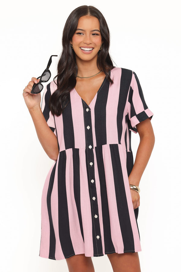 DRESSES Heron Mini Dress - Pink Stripe
