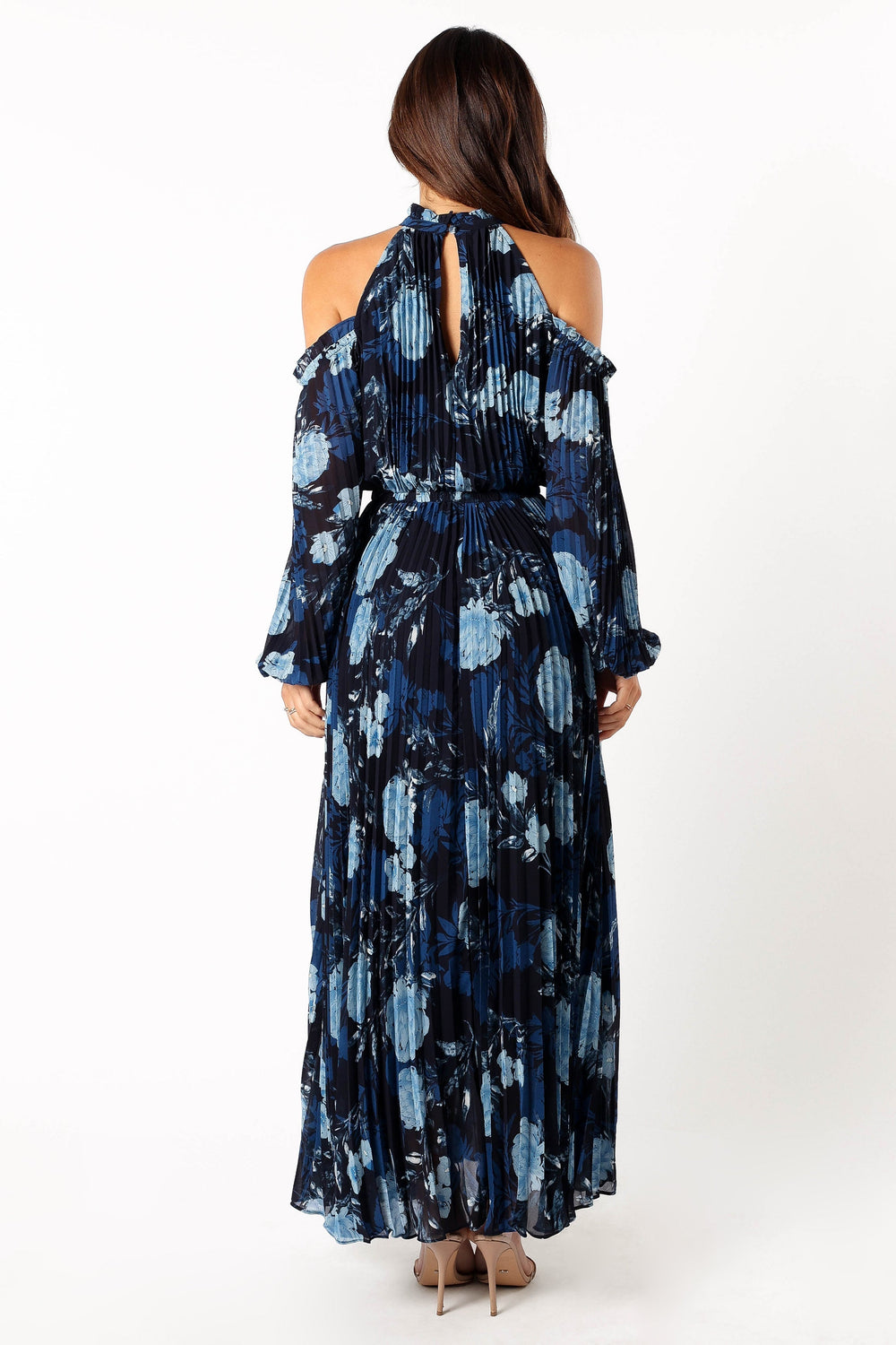 DRESSES @Hilary Pleated Maxi Dress - Blue Floral
