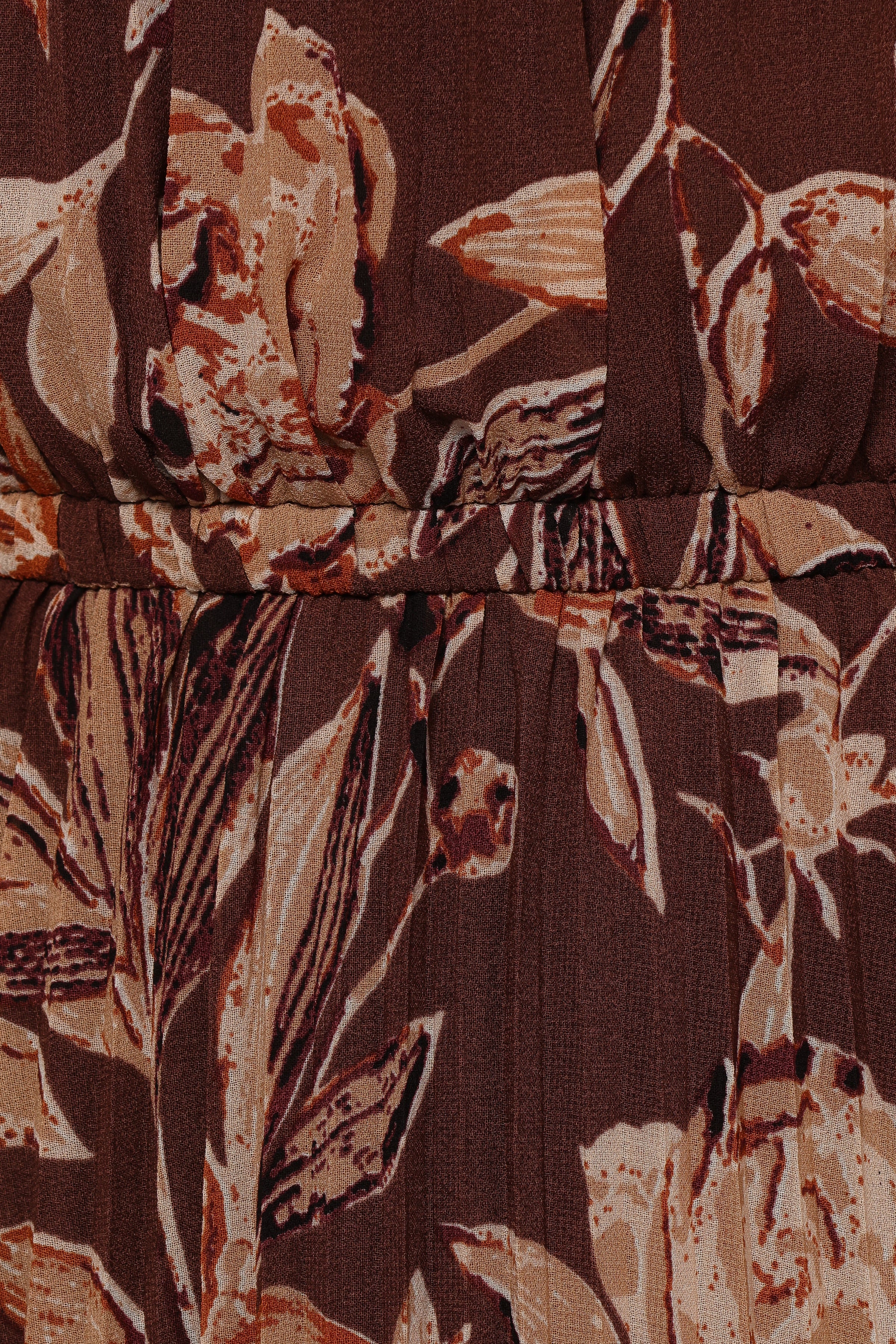 DRESSES Hilary Pleated Maxi Dress - Brown Floral