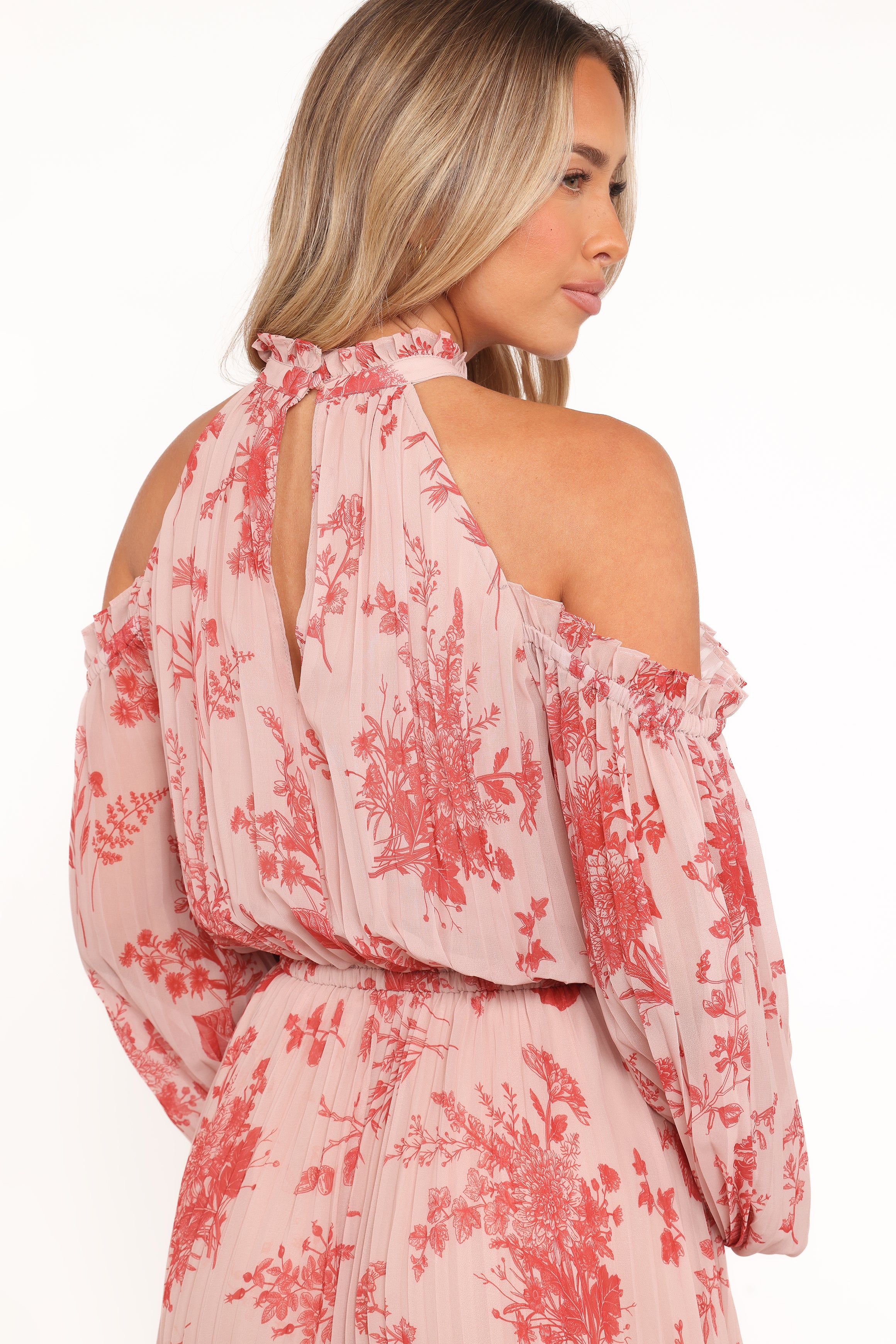 DRESSES Hilary Pleated Maxi Dress - Red Floral